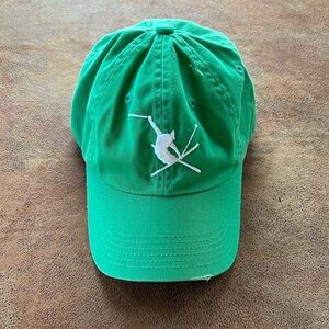 ALTA is for skiers Men's Green Hat Cap with Embroidered Ski Logo